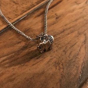 Sterling Silver and Marcasite Elephant Necklace